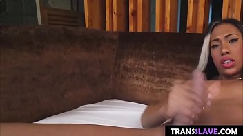 ebony petite teen plays with her dick